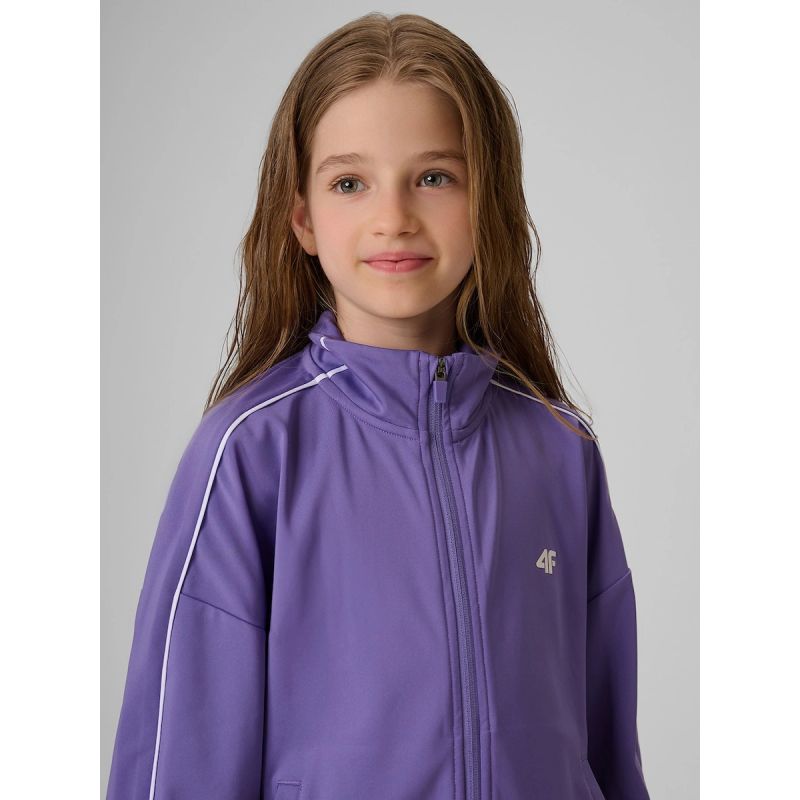 Girls' loose sports sweatshirt without hood 4F 4FJRSS26TSWSF3057-51S