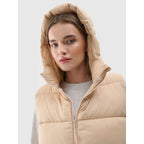 Women's quilted down vest with hood 4F 4FWAW24TVJAF141-83S *Kategoria tymczasowa Your Sports Performance