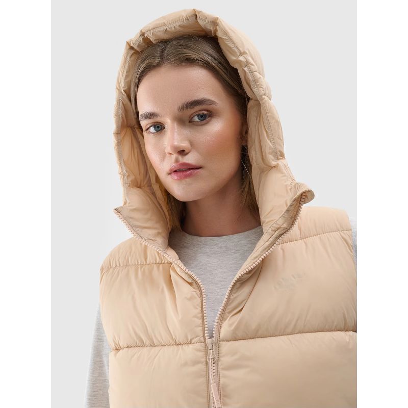 Women's quilted down vest with hood 4F 4FWAW24TVJAF141-83S *Kategoria tymczasowa Your Sports Performance