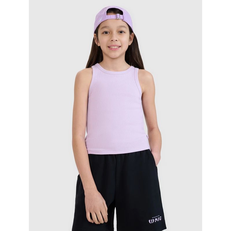 Girls' basic top 4F 4FJWSS25TSLEF111-52S *Kategoria tymczasowa Your Sports Performance