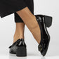 Black patent leather pumps on a block heel Filippo DP6960 Filippo