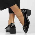 Black patent leather pumps on a block heel Filippo DP6960 Filippo