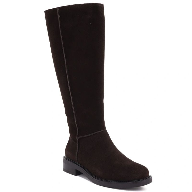 Women’s chocolate-brown leather officer boots Sergio Leone KZ-27-S