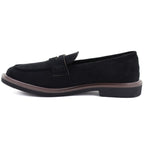 Women's suede lords shoes black Vinceza 62335