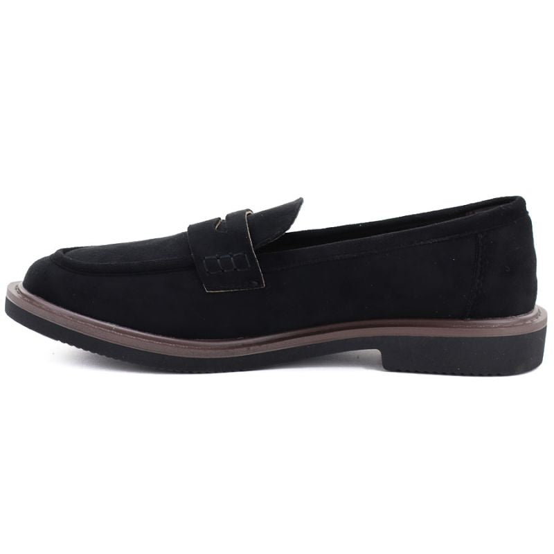 Women's suede lords shoes black Vinceza 62335