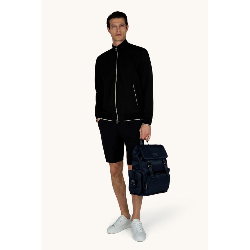 Paul&Shark men's cotton and lyocell zip-up sweatshirt, black (26411809-11)