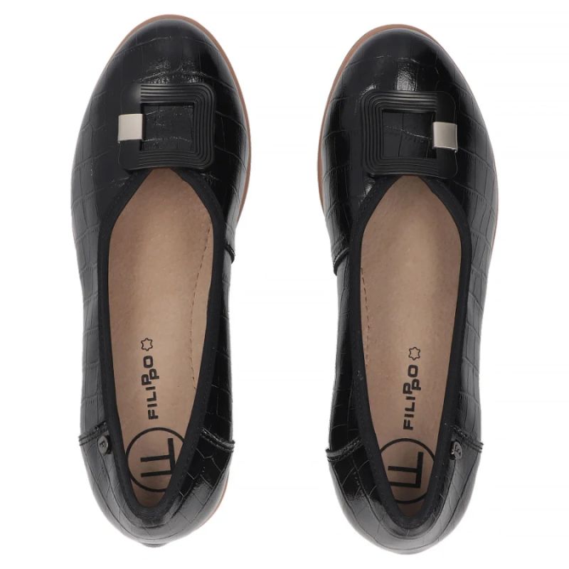 Leather wedge pumps black Filippo DP7661/26 BK Filippo