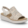 Women's beige woven platform sandals Rieker 69276-60 Rieker