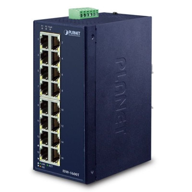 PLANET ISW-1600T Network Links Unmanaged Fast Ethernet (10/100) Blue Komunikacja i łączność/Switch-e Your Sports Performance