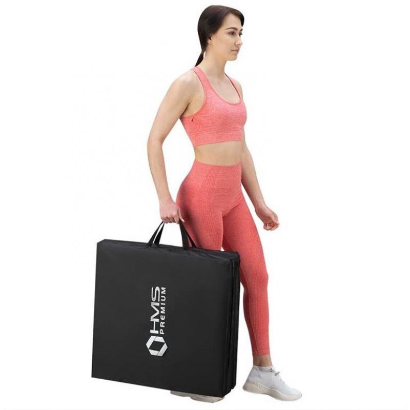 Folding gymnastics mattress black 1800x600x500mm HMS MGS02 In preparation Your Sports Performance