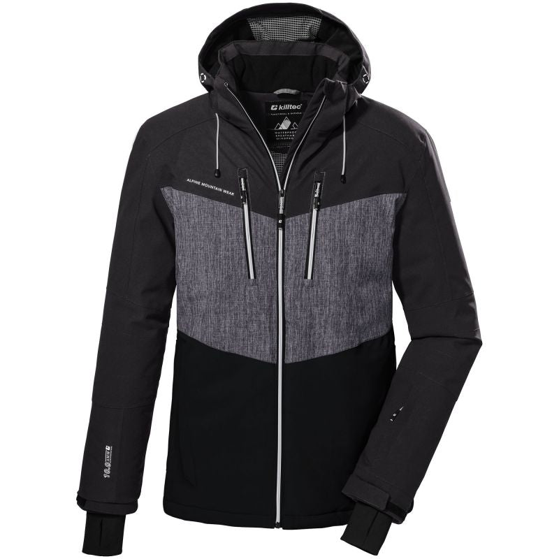 Killtec KSW 45 Men's Zip-Up Ski Jacket with Detachable Hood, Gray/Black (38699/238) In preparation Your Sports Performance