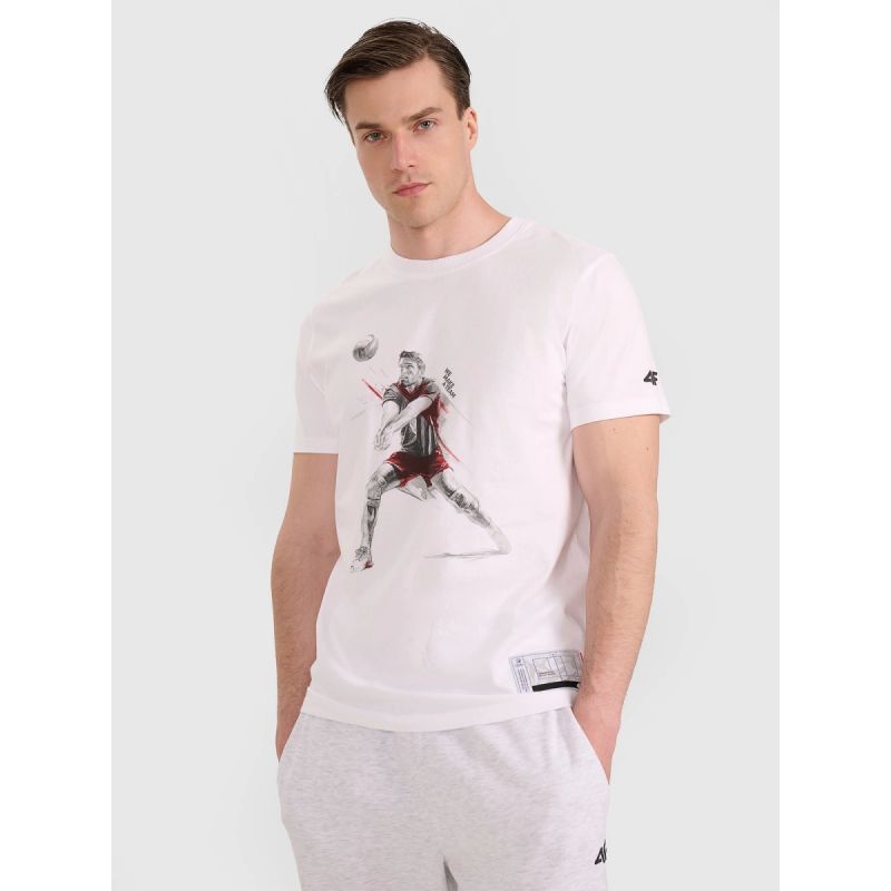 Men's regular t-shirt with volleyball print 4F 4FRAW25TTSHM3237-10S Clothing Your Sports Performance