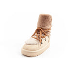 D.Franklin women's winter snow boots, fashionable fur lining, brown beige high D.Franklin