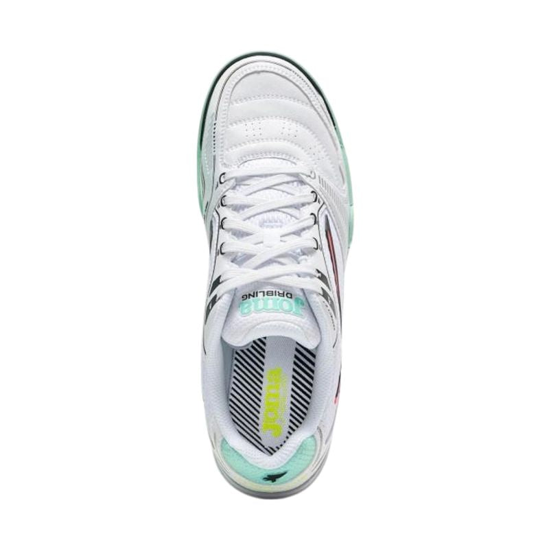 Joma Dribling Indoor 2632 white and turquoise DRIS2632IN football boots