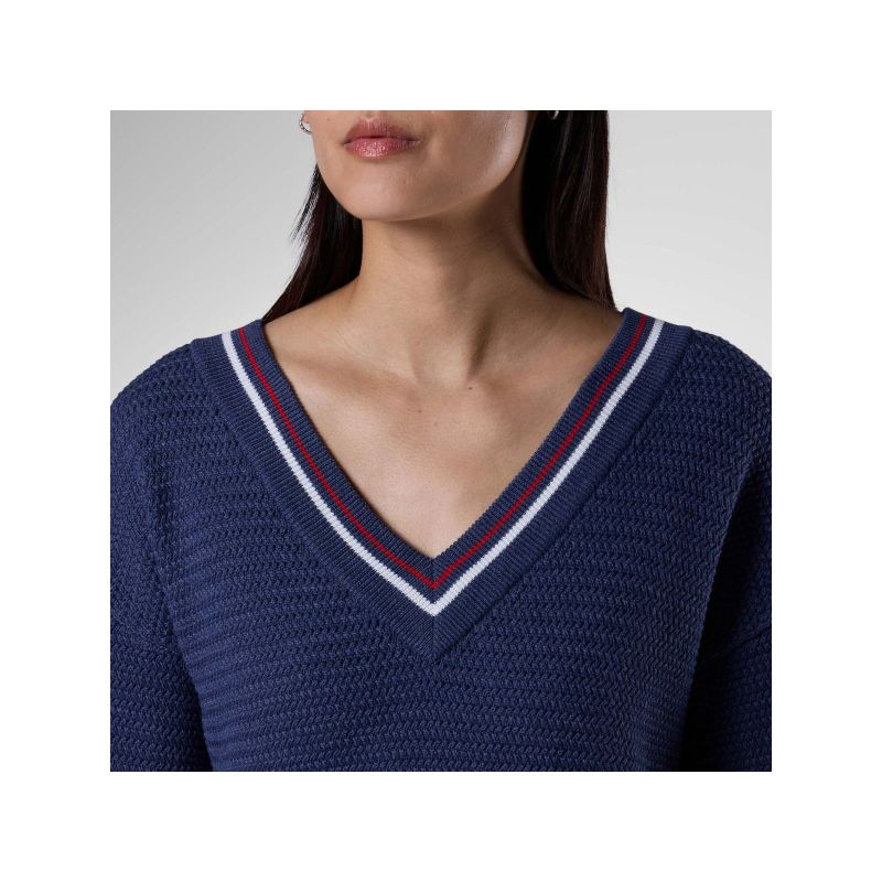 ROSSIGNOL Women's Sweater W Knitted V Neck Navy Blue
