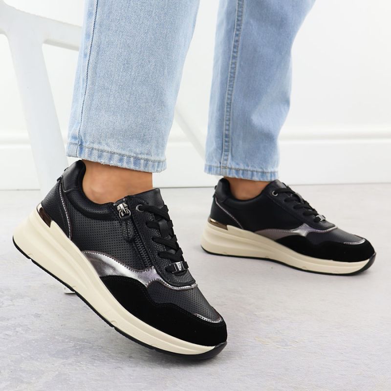 Women's black leather metallic shoes Filippo DP7105/25 Footwear Your Sports Performance