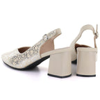 Beige leather pumps with strap Cambell 35306 Cambell