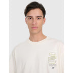 Men's oversized printed T-shirt 4F 4FRAW25TTSHM3220-11S