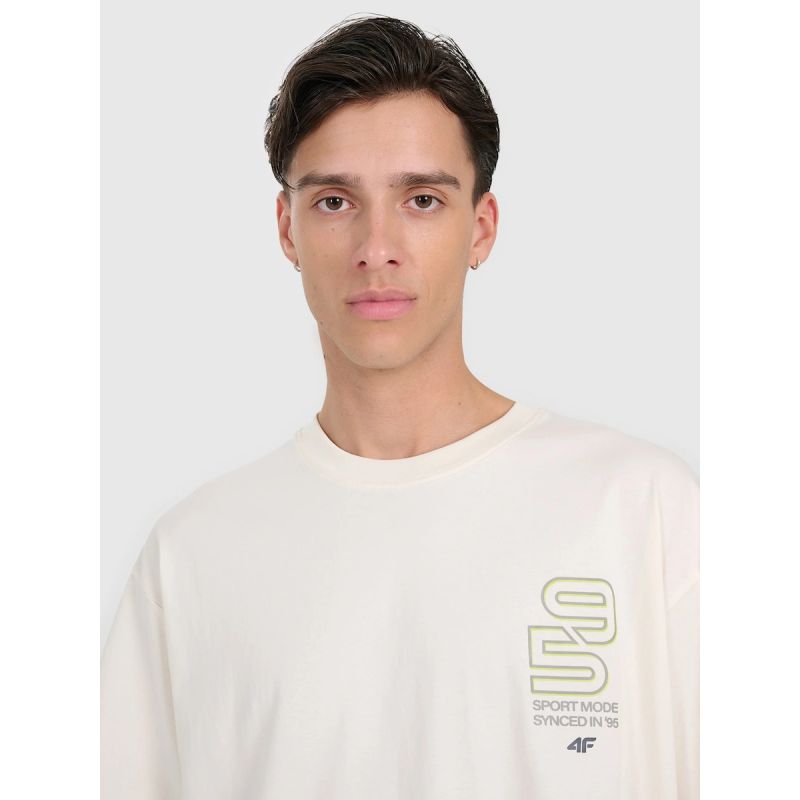 Men's oversized printed T-shirt 4F 4FRAW25TTSHM3220-11S