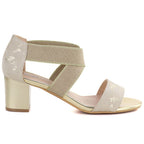 Women's gold Jezzi RMR1954-27 strappy sandals Jezzi