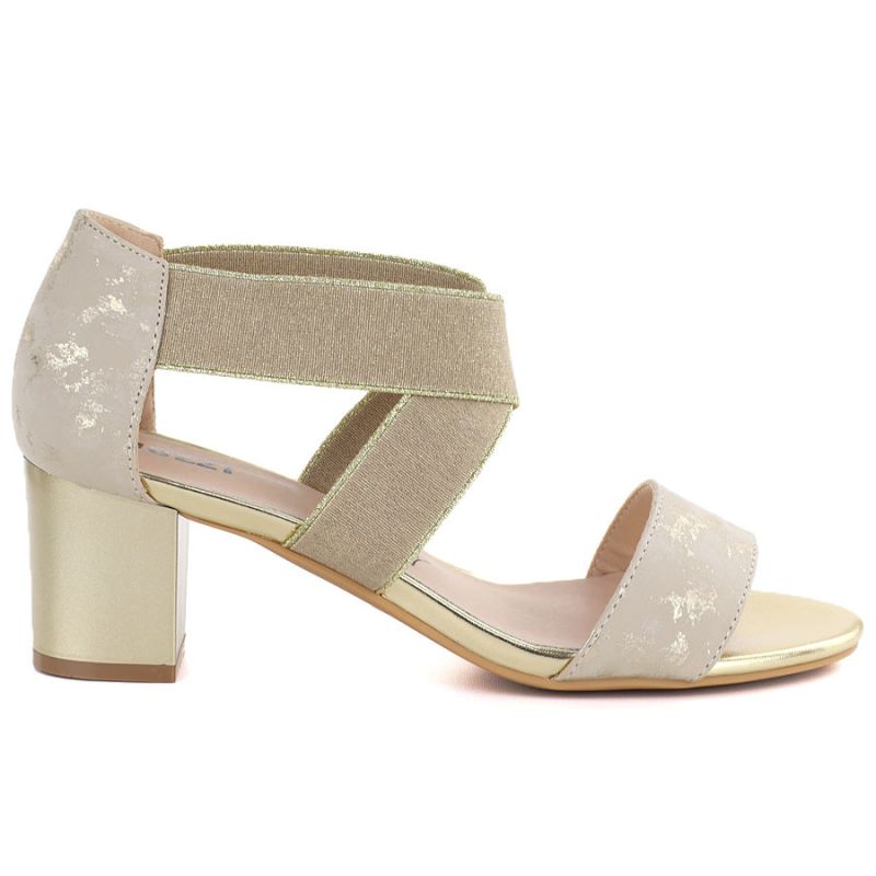Women's gold Jezzi RMR1954-27 strappy sandals Jezzi