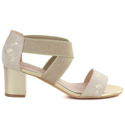 Women's gold Jezzi RMR1954-27 strappy sandals Jezzi
