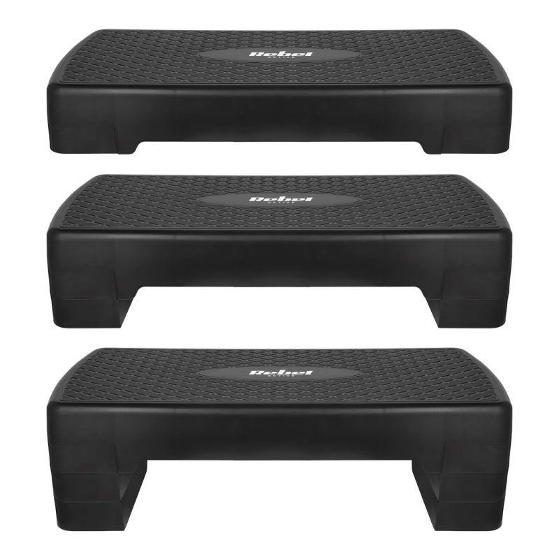 Rebel Active Step for Aerobics and Fitness, 3 Steps, 68 cm, Black RBA-3227-BK To be categorized Your Sports Performance