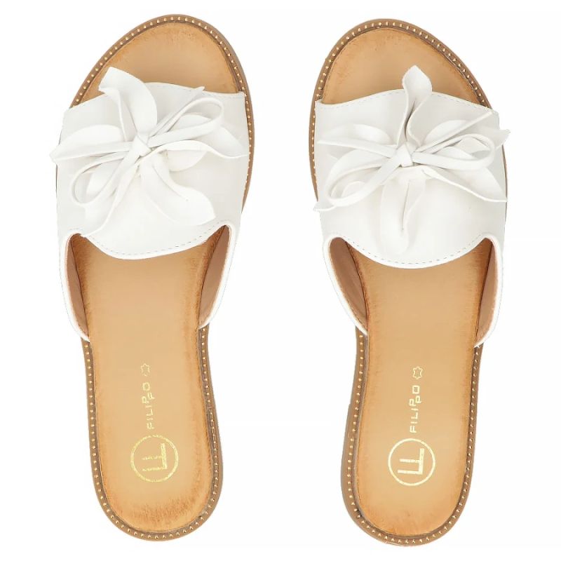 Women's white flower flip-flops Filippo DK7898 Filippo