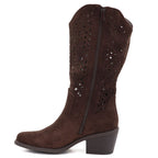 Women's openwork cowboy boots chocolate S.Barski HY62-8126