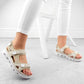 Comfortable Velcro sandals Rieker W RKR691 beige Footwear/Lifestyle/Rieker Your Sports Performance
