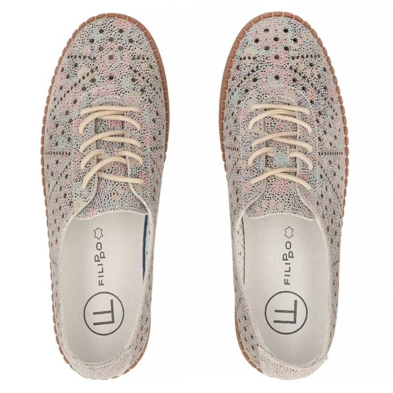 Women's leather openwork shoes, multicolor Filippo DP6830 Filippo