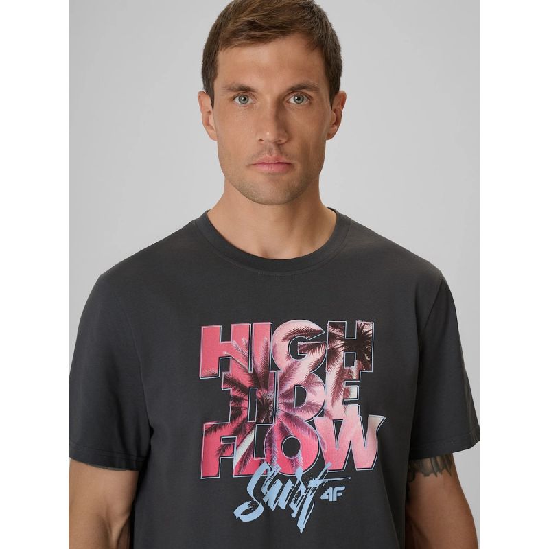 Men's regular printed T-shirt 4F 4FRSS26TTSHM4292-22S