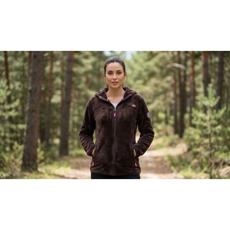Women’s Fleece Jacket Geographical Norway UPALOOD BROWN DB LADY 047-1 (WZ4176F/GN-BROWN)