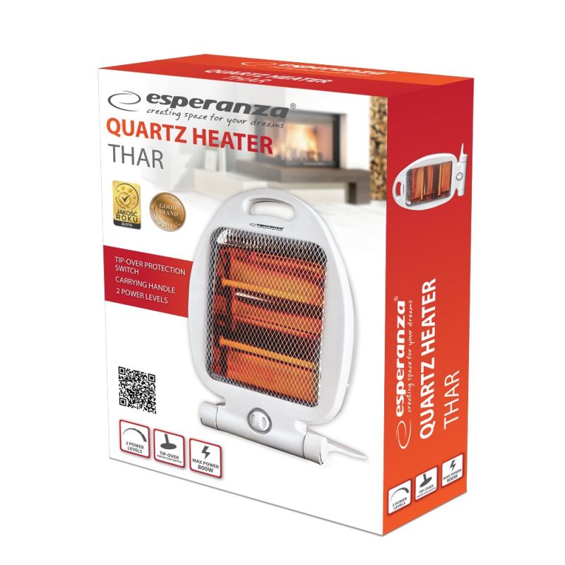 ESPERANZA QUARTZ HEATER 400W/800W THAR WHITE EHH009 AGD - Produkty/Termowentylatory Your Sports Performance