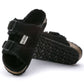 Women's slippers insulated with lambswool Birkenstock Arizona VL Shearling Black suede leather regular wide (0752661) Footwear/Lifestyle/Brinkenstock/Klapki/chodaki Birkenstock