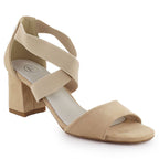 Women's slip-on sandals with a block heel, beige Filippo DS6920 Footwear Your Sports Performance