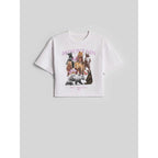 Girls' boxy T-shirt with print 4F 4FJKAW26TTSHF4426-10S