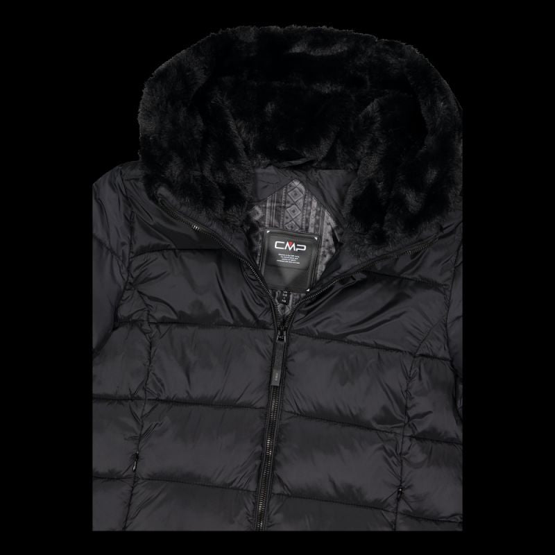 CMP women's winter jacket with hood, sports, insulated, black (34K0036F/U901) CMP