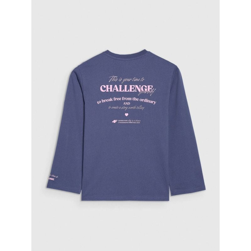 Oversized longsleeve with print for girls 4F 4FJRAW25TLONF589-33S 4f