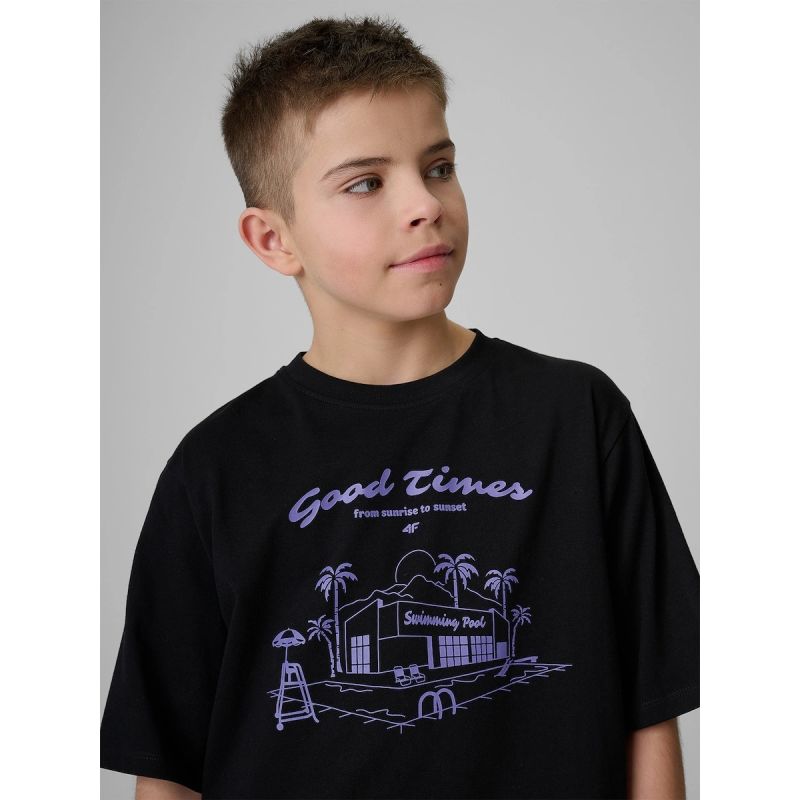 Boy's cotton T-shirt 4F 4FJRSS26TTSHM3907-20S