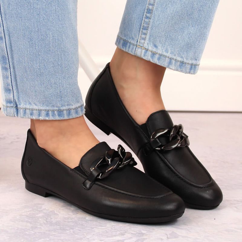 Comfortable leather shoes with a chain Remonte W RKR645, black Footwear/Lifestyle/Rieker Your Sports Performance