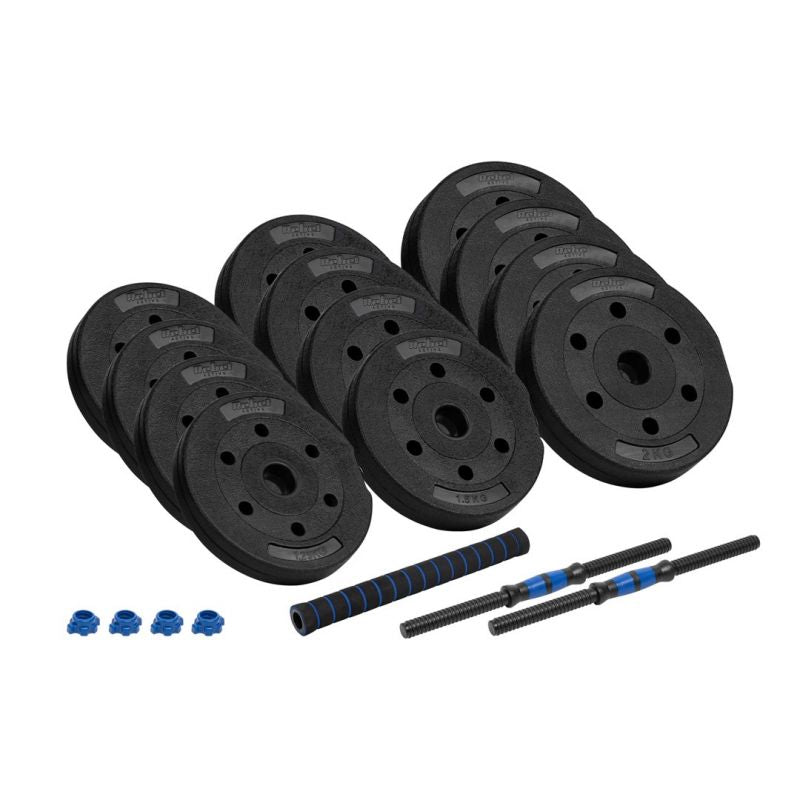Bituminous adjustable dumbbells with connector 2x10kg REBEL ACTIVE In preparation Your Sports Performance