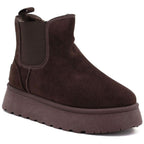 Waterproof women's snow boots, platform ankle boots, brown Big Star UU274174