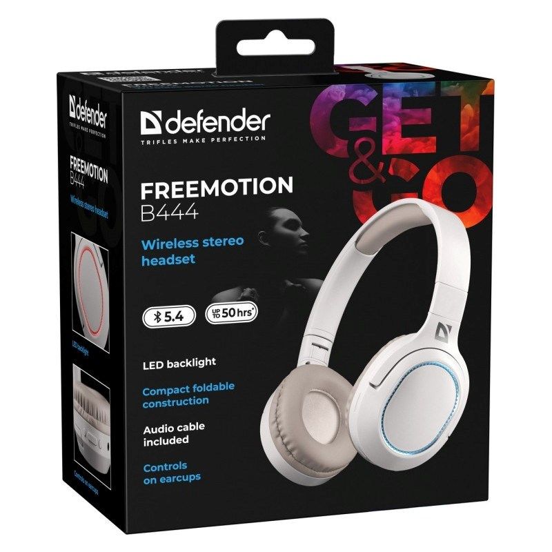 Defender Bluetooth Freemotion Over-Ear Headphones B444 Beige 63444 In preparation Your Sports Performance