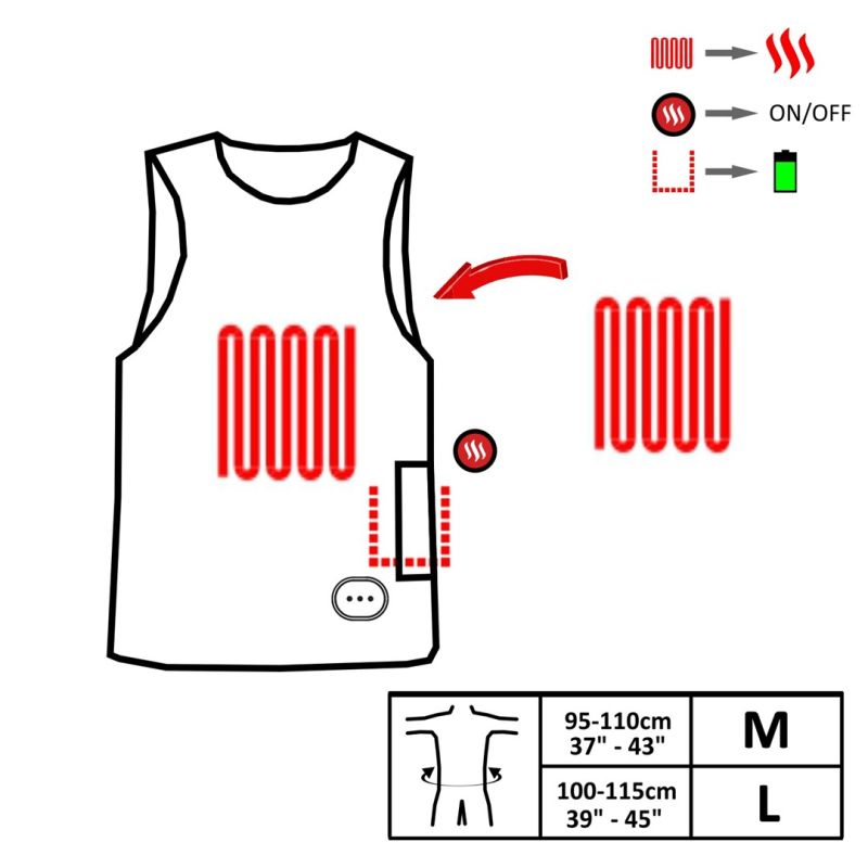 GLOVII WATERPROOF, HEATED SURFING VEST, COMPLETE WITH GMV1L BATTERY Clothing Your Sports Performance