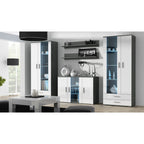 SOHO S6 2D2S display cabinet, grey/white gloss Bufety i witryny/Bufety i witryny na drewnianej podstawie Your Sports Performance