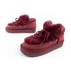 D.Franklin women's winter snow boots, fashionable fur lining, burgundy D.Franklin