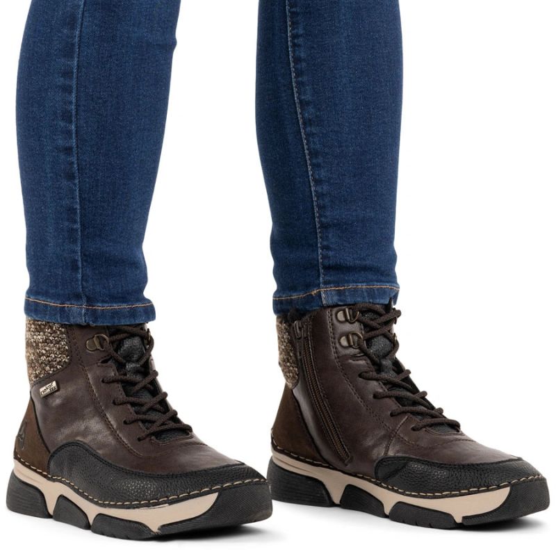 Waterproof Women’s Brown Platform Ankle Boots Rieker 45956-25