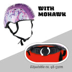 CHILDREN'S ADJUSTABLE CYCLING HELMET NO FEAR MOHAWK SIZE (48-52CM) WHITE/PURPLE Sport/Rowery/Kaski Your Sports Performance
