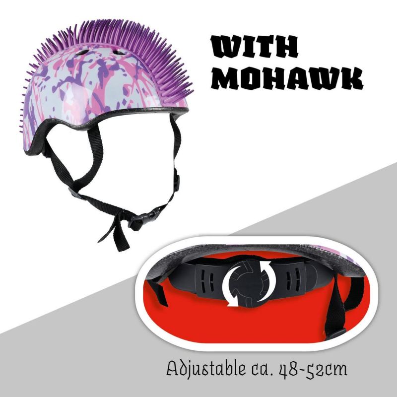 CHILDREN'S ADJUSTABLE CYCLING HELMET NO FEAR MOHAWK SIZE (48-52CM) WHITE/PURPLE Sport/Rowery/Kaski Your Sports Performance